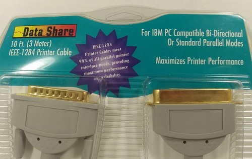 Parallel Printer Cable IEEE1284 10-Foot DB25 Male NIP