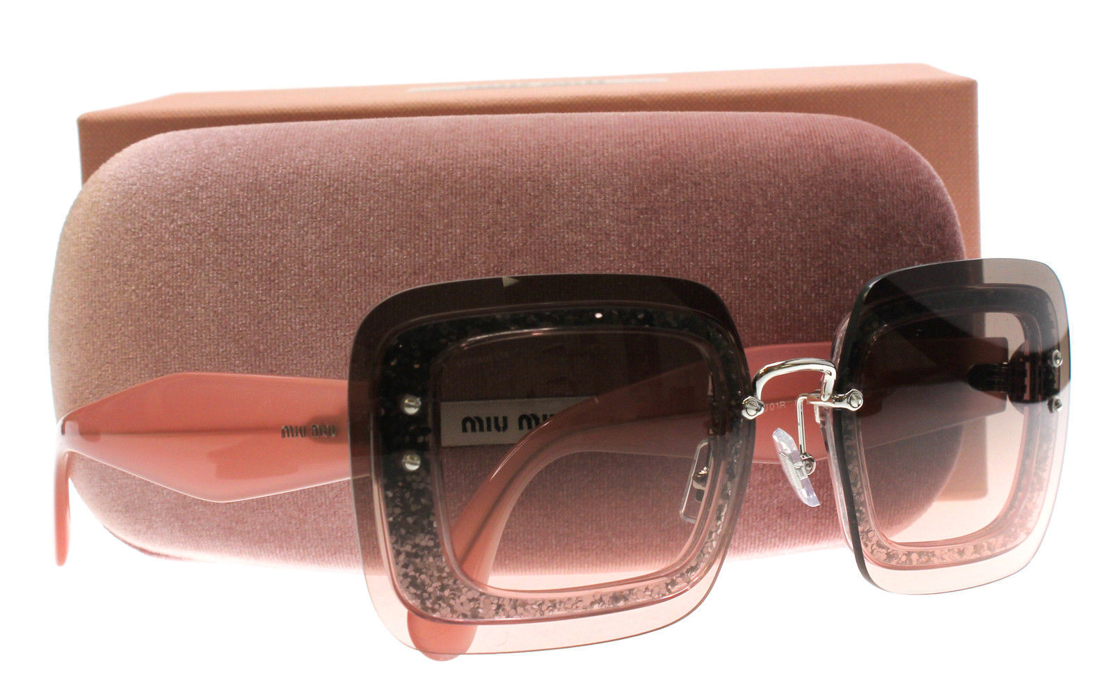 Pre-owned Miu Miu Catwalk Evolution Smu 66u Silver/grey (1bc-1a1) Sunglasses In Gray