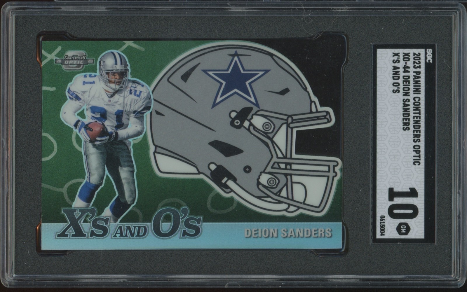 2023 Panini Contenders Optic X's & O's Die Cut Deion Sanders Gem Mint SGC 10