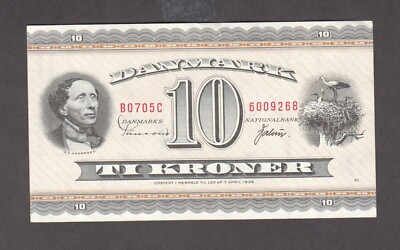Denmark P.44ae-9268, 10 Kroner 1970, PFX B0, EF-AU, We Combine 2009