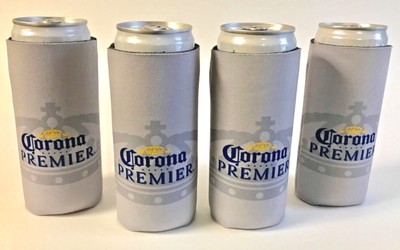 Corona Premier Slim Can Cooler Holder Koozie Coozie ~ Set of Four (4) New & F/S