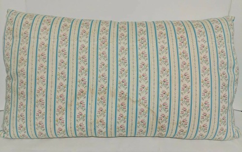 Vintage Feather Pillow Roses Striped Ticking 25