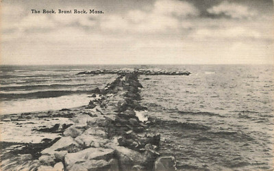 THE ROCK POSTCARD BRANT ROCK MA MASSACHUSETTS 1950