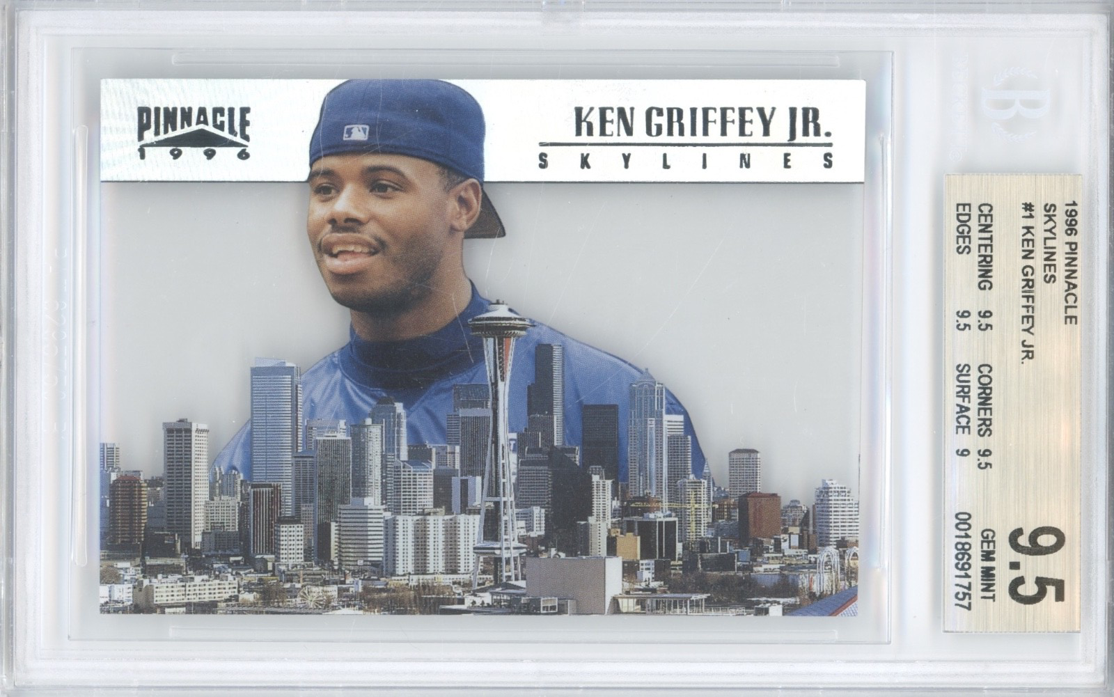1996 Pinnacle Skylines #1 Ken Griffey Jr. Pop 2 Gem Mint BGS 9.5