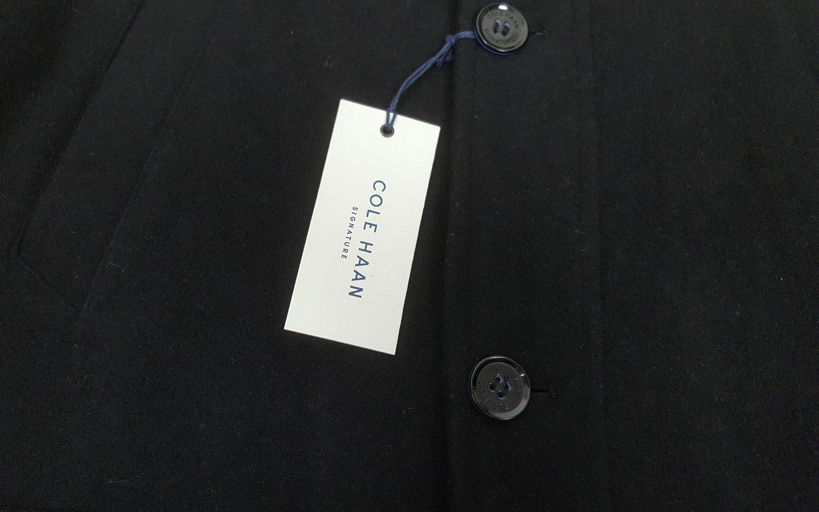 Pre-owned Cole Haan Signature Mens Wool Plush Coat Black With Attached Bib 535sw916 Size M
