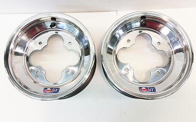 DWT Polished A5 Rolled Lip Front Rims PAIR 10" 10x5 4+1 4/144 TRX 450R 400X 250R