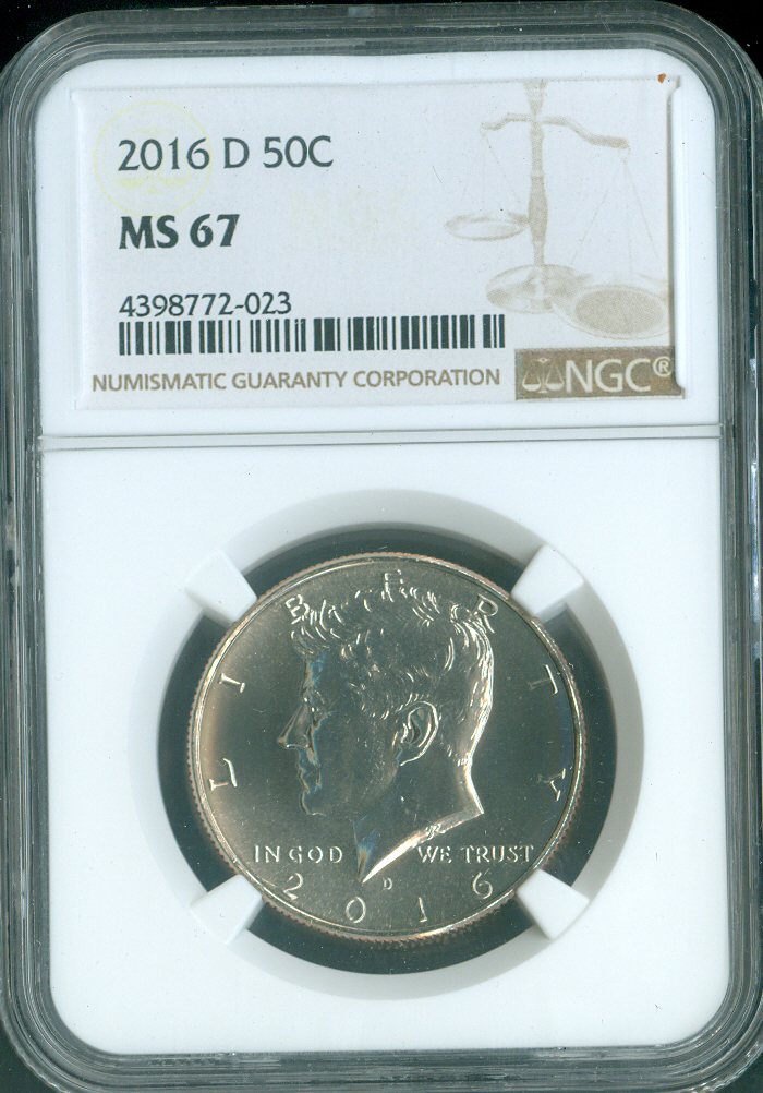2016 D KENNEDY HALF DOLLAR NGC MS67 SPOTLESS .