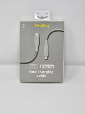 Heyday Charging Cable Lightning to USB-C Braided 6ft iPhone (MFi-Certified)
