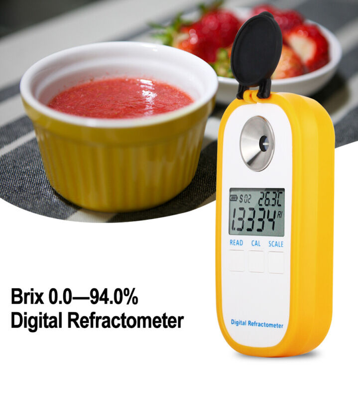 Portable Digital Brix Refractometer 0~94% Fruit Juice Honey Sugar Tester Meter