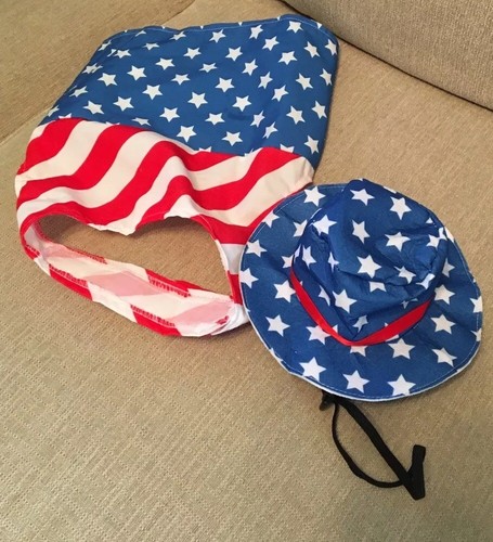 Dog Costume size M red white blue stars & stripes outfit