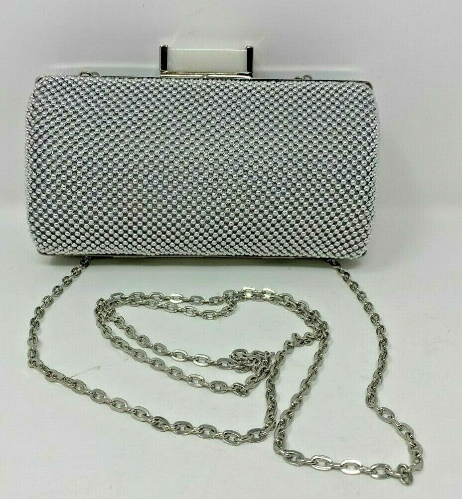 Purse, Clutch, Jessica Mcclintock Platinum Elegant Mesh