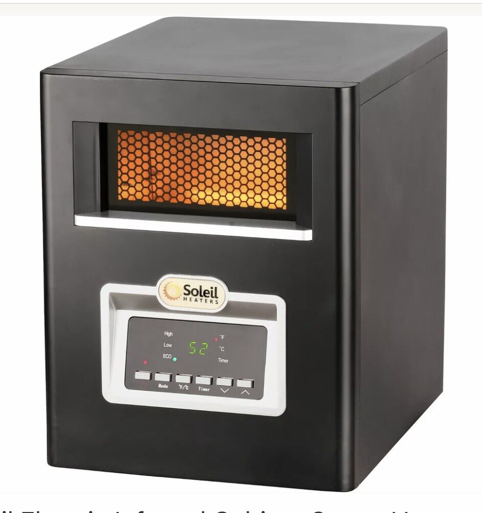 Infrared Quartz Electric Heater, Portable Space Heater 750w