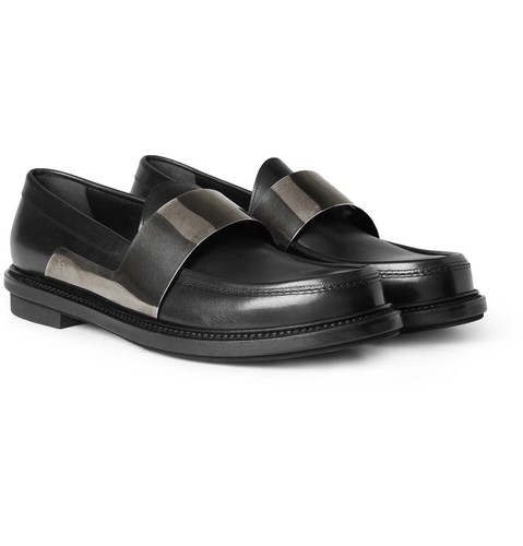 Saint Laurent Metal-Strapped Leather Loafers UK9 EU43 RRP