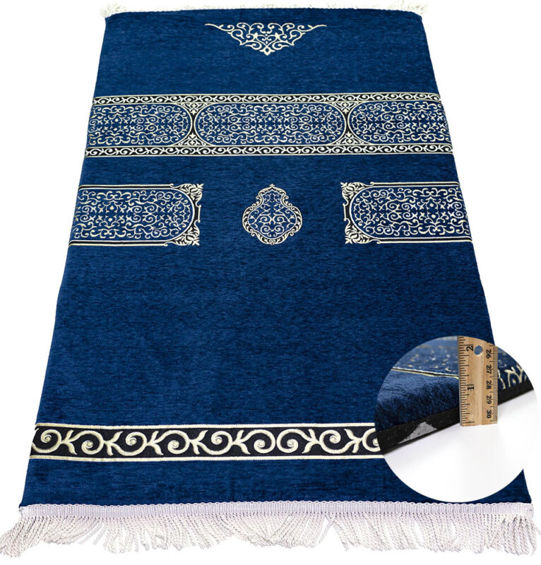 Modefa Islamic Prayer Rug | Foldable Orthopedic Foam | Luxury Meccan - Deep Blue