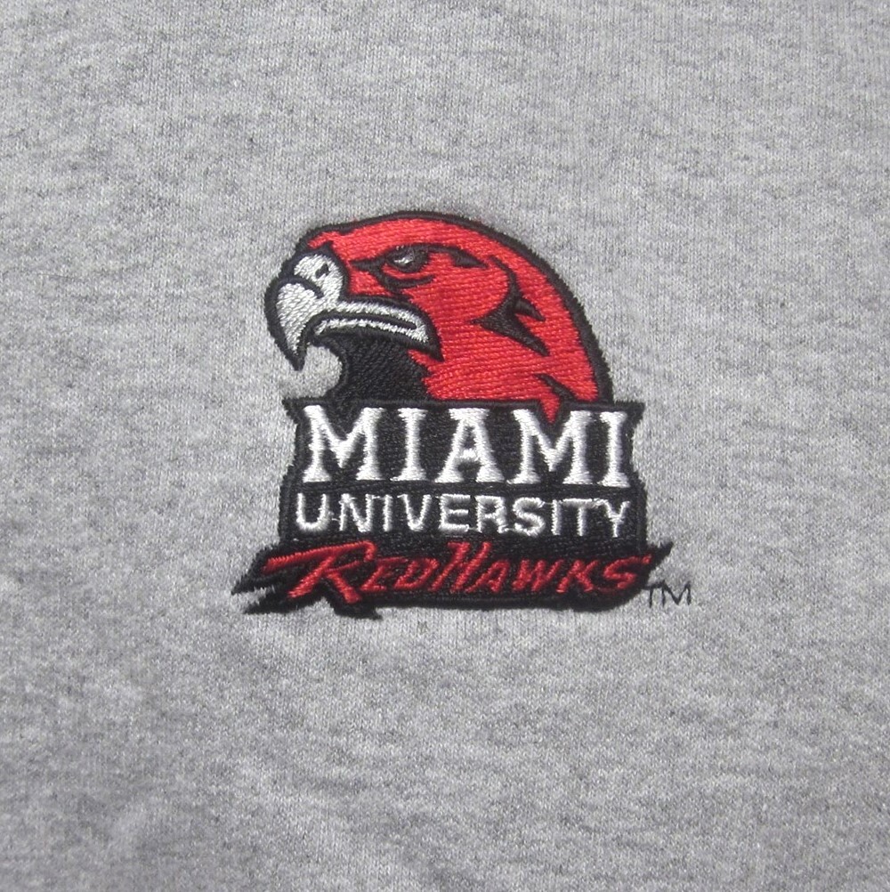 MIAMI REDHAWKS MIAMI OF OHIO ナイロンピステ MIAMI UNIVERSITY sweatshirt Ohio lrg crewneck Red Hawks