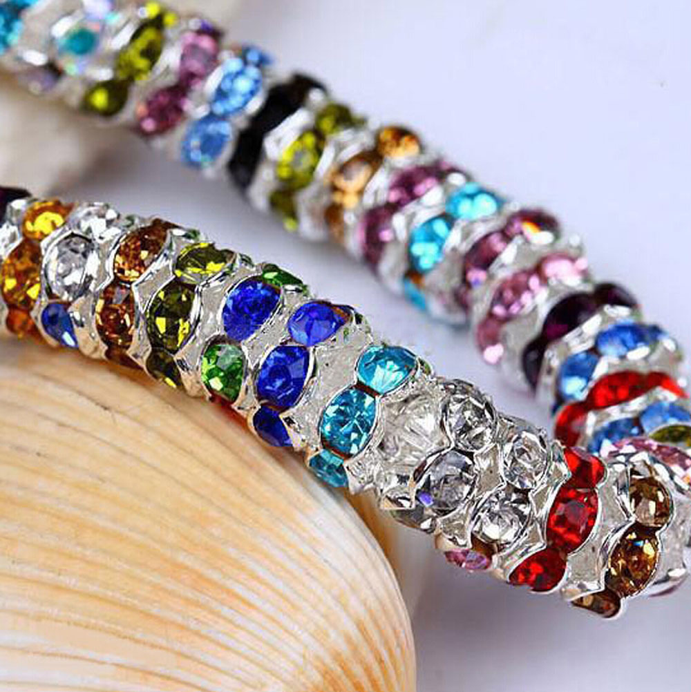 8mm Crystal Rondelle Beads Golden Faceted pack of 50x Jewellery Craft