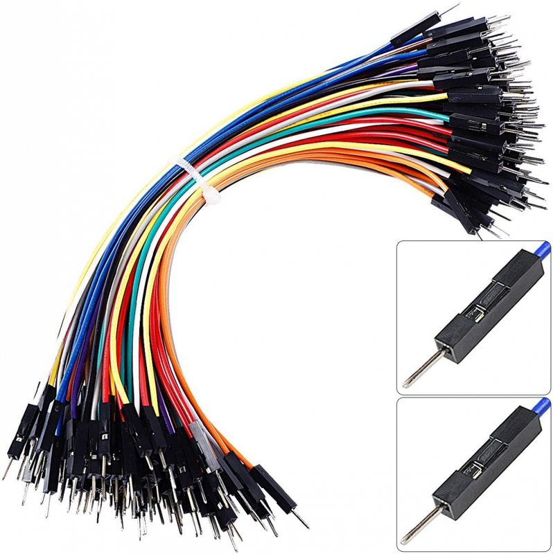 Premium Breadboard Jumper Wires Male To 24AWG 10 Colors 100Pack By
