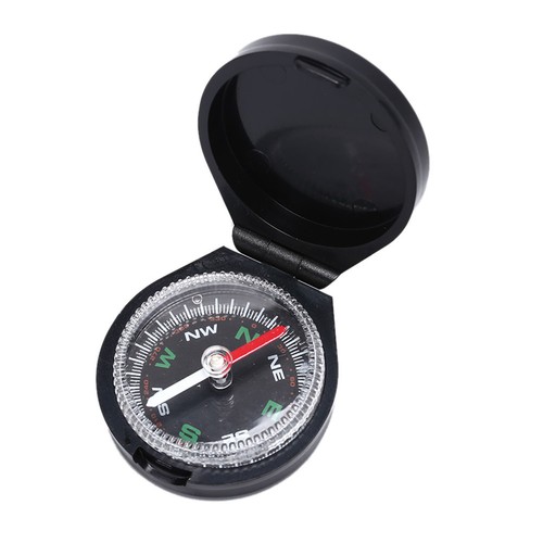 Blue Portable Flip cover Outdoor Hiking Plastic Compass For Camping Survival TO