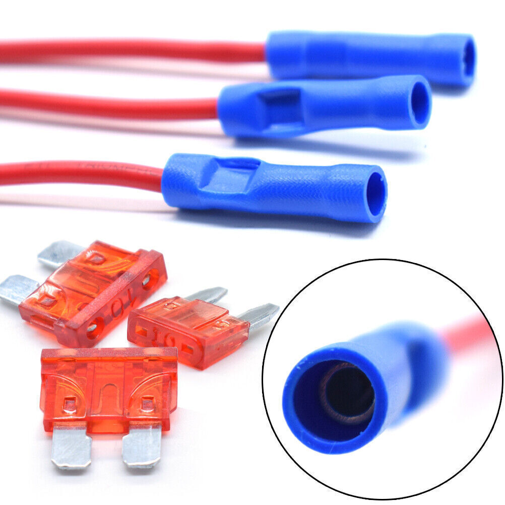 3 Sets Piggy-Back Standard Mini ATO ATC Blade Fuse Add A Circuit Fuse Tap Holder