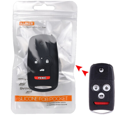 For Honda Accord Acura ZDX MDX Silicone 4Button Car Key Shell Case Skin Cover US