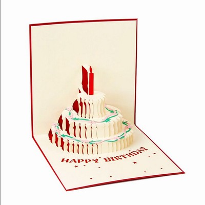 Sound Pop Up 3d Carte Anniversaire Musique Joyeux Anniversaire Gateau 18x13cm