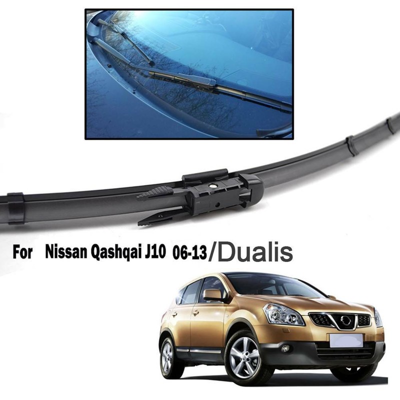 For Nissan Qashqai J10 20072013 Front Rear Windscreen Flat Wiper