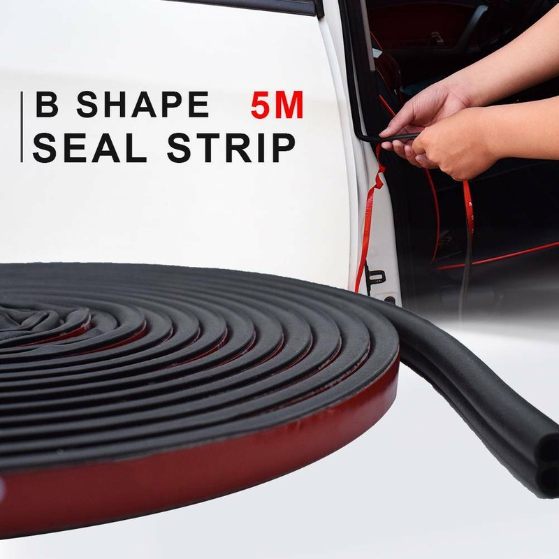 5M 14FT D Shape Car Door Window Trim Edge Rubber Weatherstrip Seal Strip