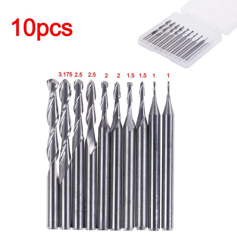 1Set 1-3.175mm shank carbide ball nose end mill CNC engraving router bit  FR_ro