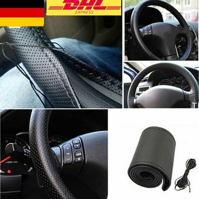 DIY Auto Lenkradbezug Lenkradhülle Lenkradschoner Lenkrad Echtleder 37cm-38cm