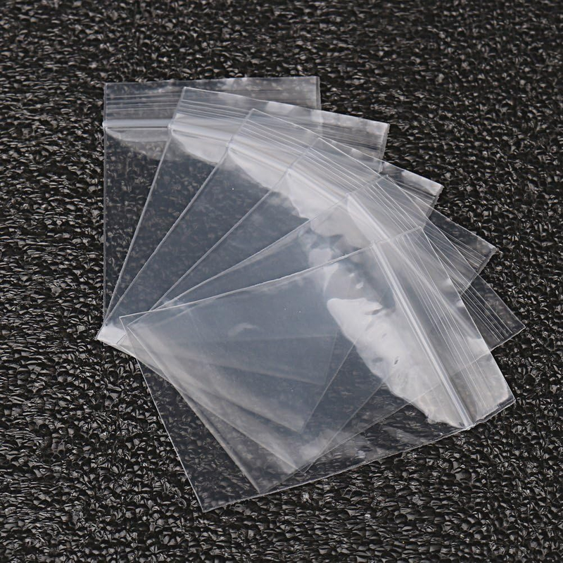100 PCS Small Plastic Bags, 2" x 2.76" Resealable Zipper Poly Bags Mini Plastic