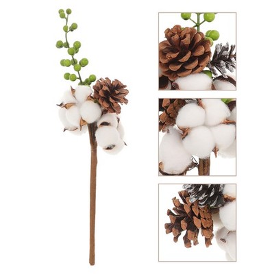  4 Stück Baumwollstiele: Realistische getrocknete Baumwollzweige mit lebendigen