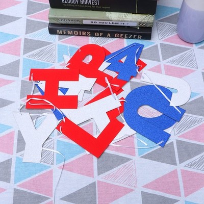  Happy 4th of July Banner Banner Festa dell'indipendenza americana Lettera Festa