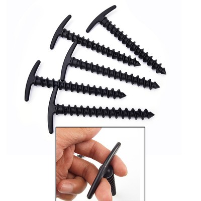 5pcs Kunststoff Heringe Schwarz Vorzelt Boden Zeltnägel Hering Erdnagel Haken pt