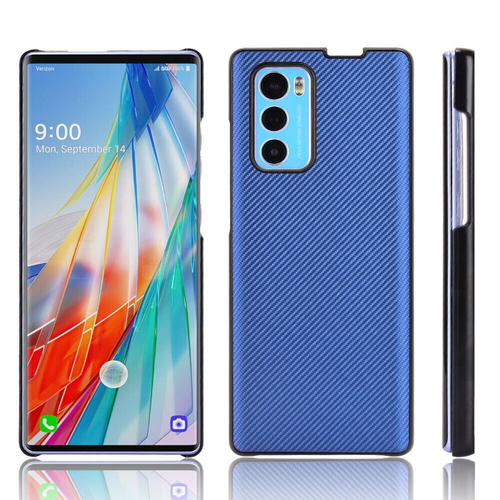 Shockproof Hybrid Carbor Fiber PU Leather PC Hard Slim Cover For LG Wing 5G