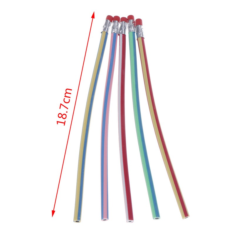 3pcs Bendy Flexible Soft Pencil With Eraser For Kids Writing School Student_US