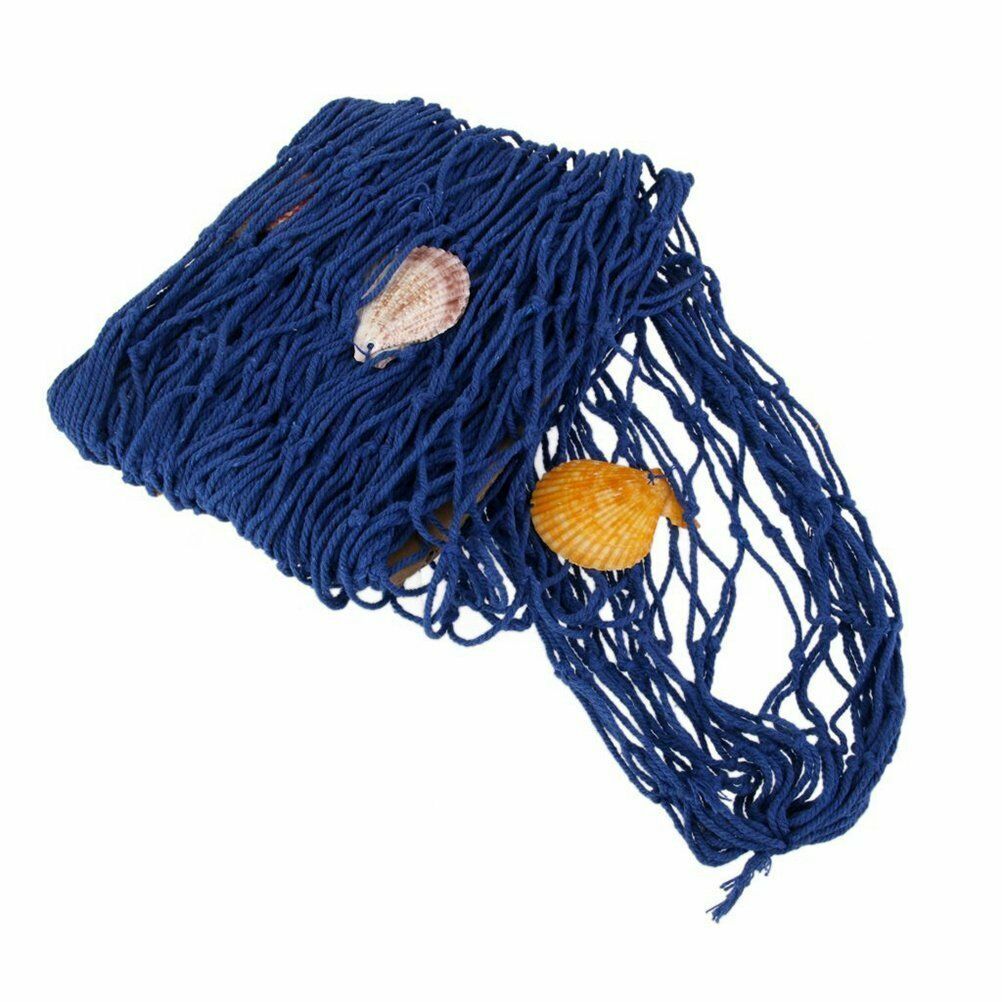 Rete Pesca Decorativa Blu Conchiglie Arredo Mare Casa Vetrina 100x200cm lui