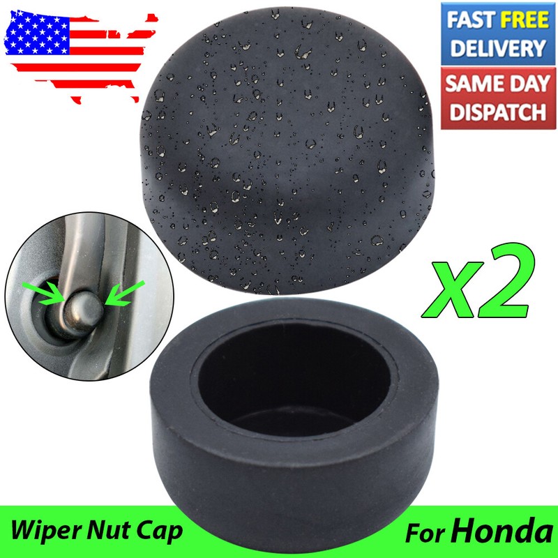 Pair Front Windshield Wiper Arm Covers Nut Cap For Honda Civic OE