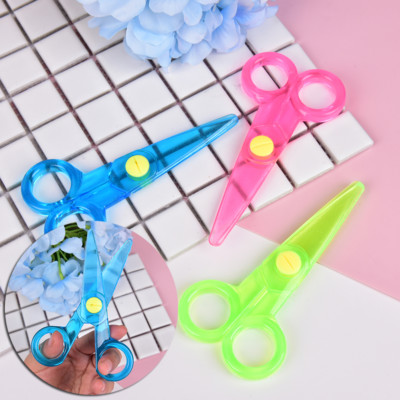 Quality Safety scissors Paper cutting Plastic scissors Children's handm~.i