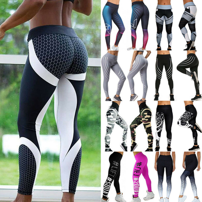 Sexy Women Thin Black and White Stripes Printed Compression Running Tights  Yoga Workout Pants Sports Gym Slim Fitness Trousers Athletic Clothes