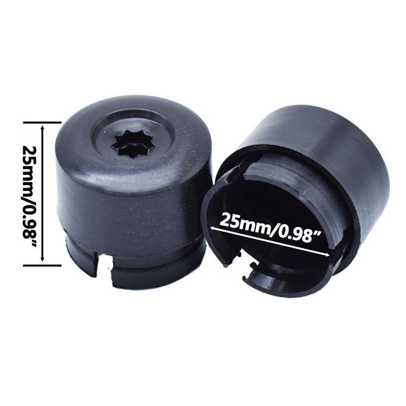 Wheel Nut Bolt Covers Caps 19mm Black + Tool For VW Transporter T5 T6