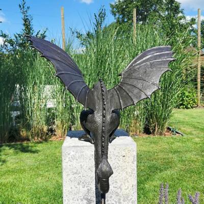 Garden Dragon Statue Fountain Dragon Ornament Resin Water Feature Sculpture H CS