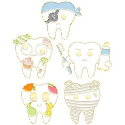  5 Pcs Pin Badges Funny Brooches for Women Handmade Enamel Clothing