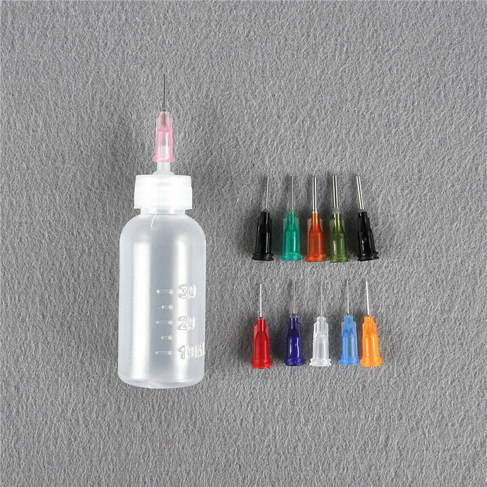 Rosin Solder Flux Needle Dispensing Dispenser Bottle 30ml + 11 Needles