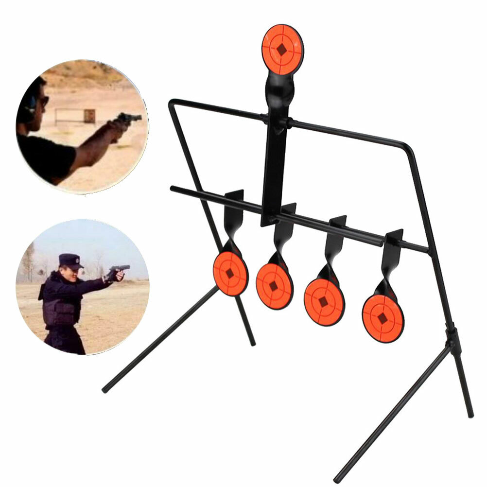 Steel Shooting Targets w/ 5x Auto Reset Spinning Target Rifle Pistol