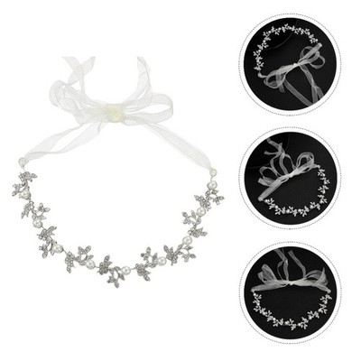 1Pc Women Romantic Headdress Pearl Rhinestone Headpiece Elegant Bridal Headwear