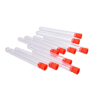 10 Pcs Clear Plastic Test Tubes with Caps Stoppers 12x100mm EF