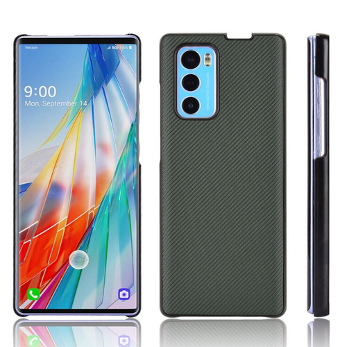 Shockproof Hybrid Carbor Fiber PU Leather PC Hard Slim Cover For LG Wing 5G