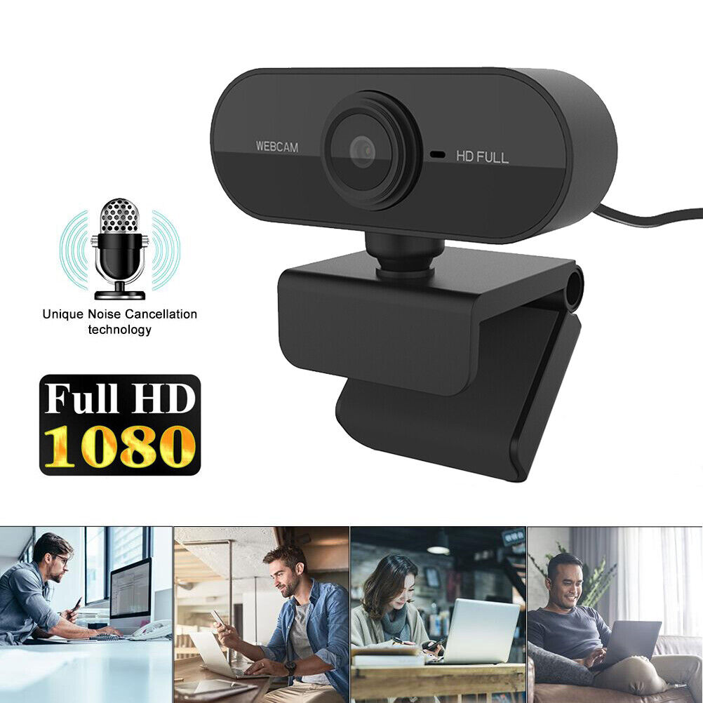 Webcam 1080P Full HD mit Mikrofon Web Kamera Videochat Computer Camera Laptop