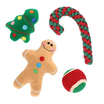  Popetpop 4pcs Christmas Puppy Giocattoli Squeaky Giocattolo Playthings Albero
