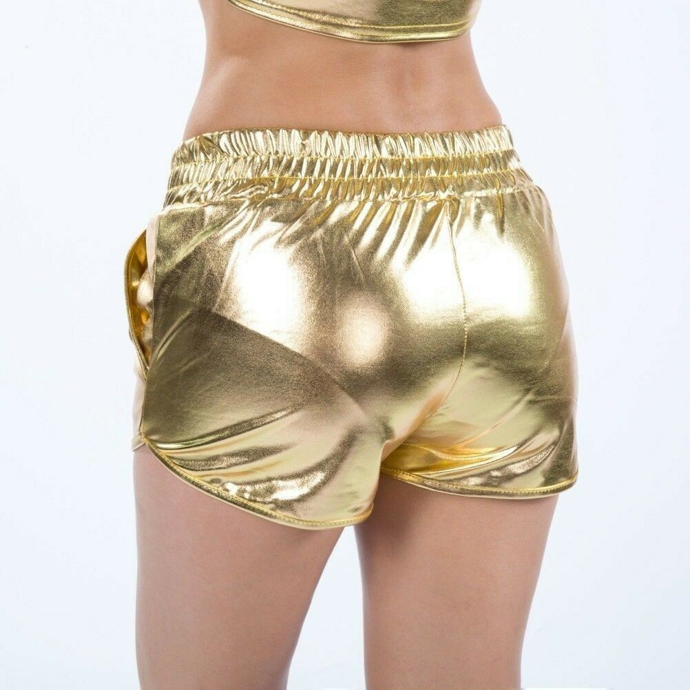 women-girl-sexy-metallic-shiny-shorts-mini-party-club-pu-elastic-waist-dance-new